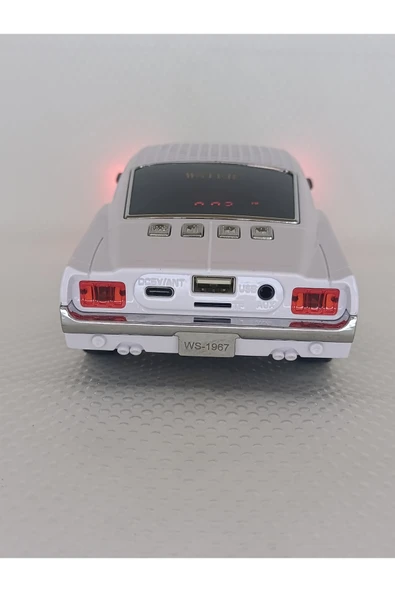 Oyuncak Klasik Araba Kablosuz Bluetooth Hoparlör Speaker Fm Radyo SD Kart USB Müzik Çalar - Resim 4