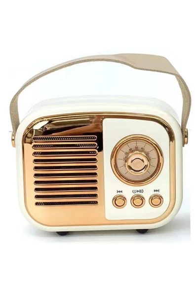 Nostaljik Retro Radio Parlak Kaplama Bluetooth Bağlantılı Hoparlör ürün görseli 1