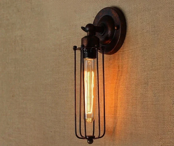 RİOLİGHT VİNTAGE,RETRO,RUSTİK FIRÇALI BAKIR 1X27 DUYLU MAFSALLI HAREKETLİ BAŞLIK METAL DUVAR APLİK ürün görseli 1