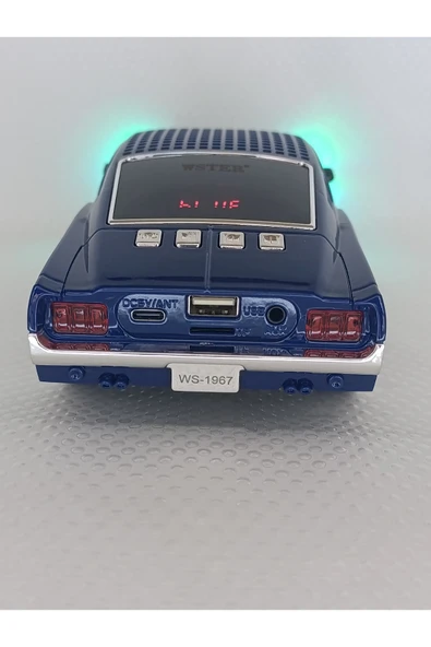 Oyuncak Klasik Araba Kablosuz Bluetooth Hoparlör Speaker Fm Radyo SD Kart USB Müzik Çalar - Resim 4