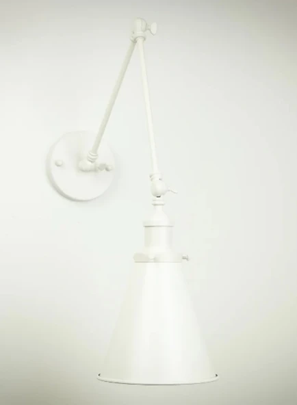 RİOLİGHT RUSTİK22,VİNTAGE2,RETRO2 HAREKETLİ BAŞLIK ÜÇ MAFSALLI 1XE27 DUYLU BEYAZ METAL AKROBAT APLİK ürün görseli 1