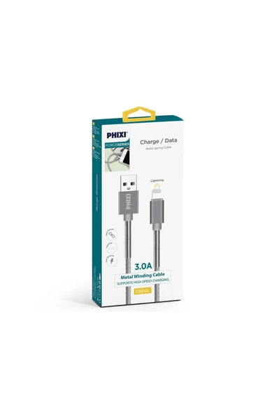 Force Cb610l Metal Örgü 100 Cm Lightning Usb Şarj Ve Data Kablosu - Resim 2