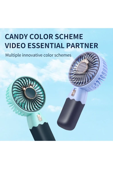 Taşınabilir Fan Soğutucu Mini Vantilatör Klima Güçlü Serinletici Şarjlı Masa Üstü Sessiz Standlı - Resim 3