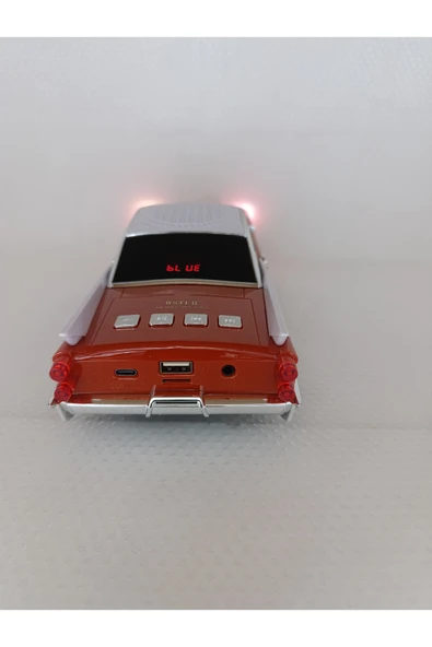 Oyuncak Klasik Araba Kablosuz Bluetooth Hoparlör Speaker Fm Radyo SD Kart USB Müzik Çalar - Resim 4