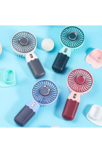 Taşınabilir Fan Soğutucu Mini Vantilatör Klima Güçlü Serinletici Şarjlı Masa Üstü Sessiz Standlı - Resim 4