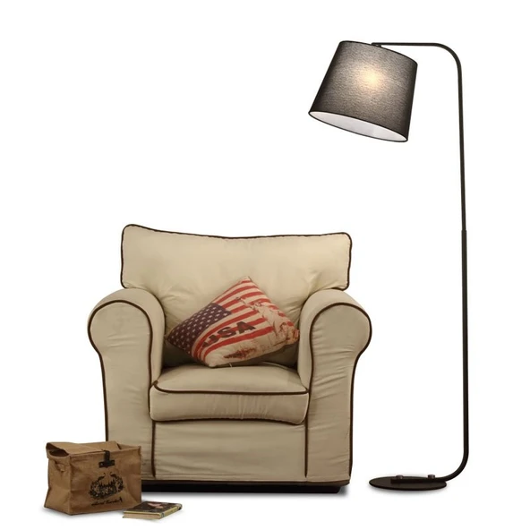 RİOLİGHT RETRO3 RUSTİK SİYAH HAREKETLİ KUMAŞ BAŞLIK METAL LAMBADER KÖŞE LAMBASI ürün görseli 1