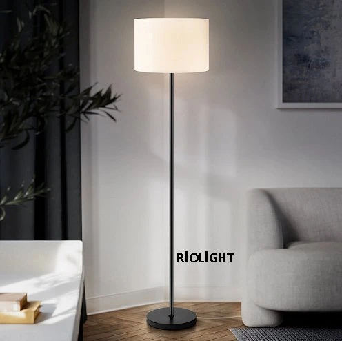 RİOLİGHT RUSTİK,VİNTAGE,RETRO3 SİYAH METAL GÖVDE KREM KUMAŞ BAŞLIK 1XE27 LAMBADER KÖŞE LAMBASI ürün görseli 1