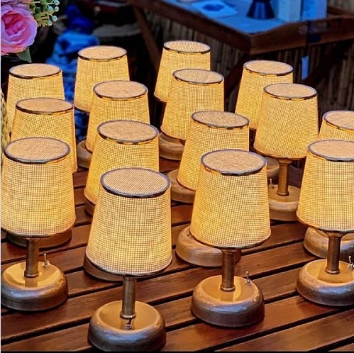 RİOLİGHT RETRO,RUSTİK,VİNTAGE LEDLİ PİLLİ ABAJUR GECE LAMBASI - Resim 4