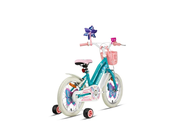 BUTTERFLY - 16" MTB - 10' - Vitessiz - V.B. - Metalik Turkuaz-Beyaz/Mavi ürün görseli 1