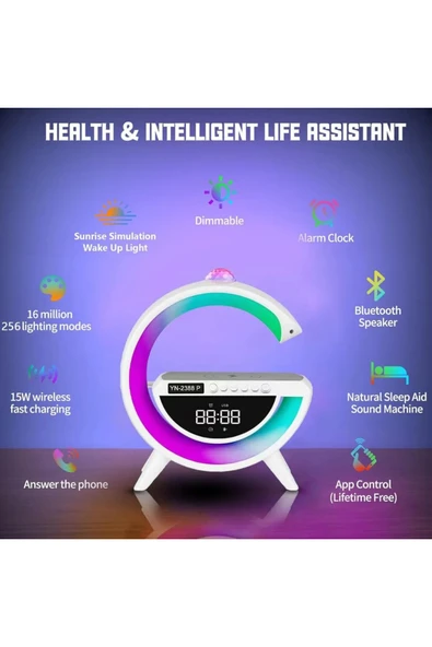 YUNUO YN-2388P LED WIRELESS CHARGING SPEAKER KABLOSUZ ŞARJ CİHAZI - Resim 2