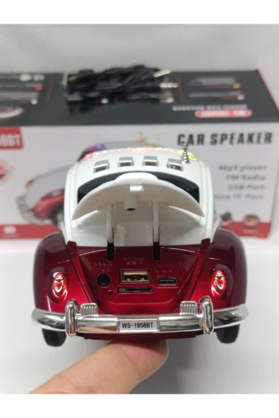 Klasik Oyuncak Araba Müzik Çalar Bluetooth Hoparlör Usb Müzik Çalar Tf Aux Sd kart Giriş Fm Radyo - Resim 4