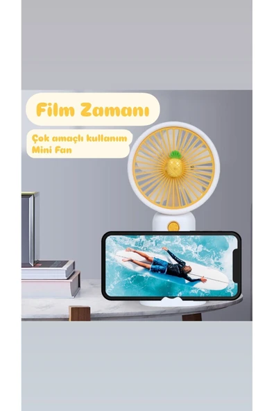 Taşınabilir Fan Soğutucu Mini Vantilatör Klima Güçlü Serinletici Şarjlı Masa Üstü Sessiz Standlı - Resim 3