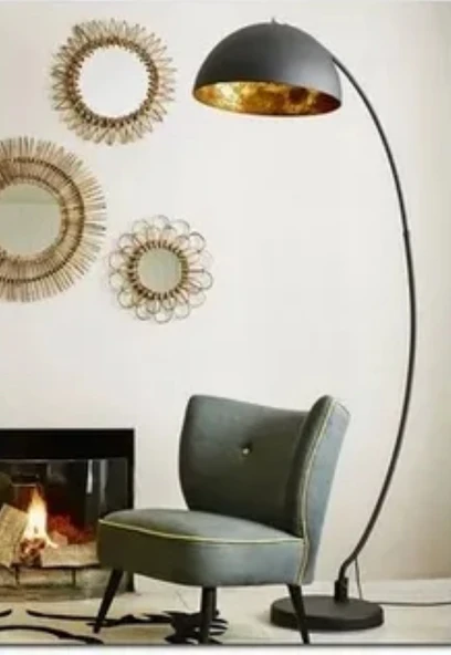 RİOLİGHT RETRO1 RUSTİK MAFSALLI HAREKETLİ BAŞLIK METAL LAMBADER KÖŞE LAMBASI ŞAPKA ÇAPI:40CM ürün görseli 1