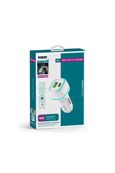 Force Qcc4138 Çift Çıkışlı Pd Destekli 38w Araç Şarj Adaptörü - Resim 2