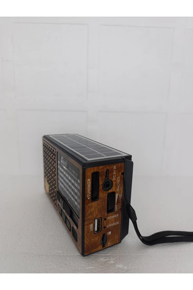 Solar Fm Radyo Bluetooth Hoparlör Mp3 Çalar Usb.Tf.Aux Çalar El Feneri - Resim 2