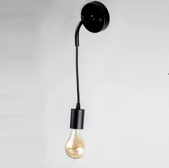 RİOLİGHT MODERN1,VİNTAGE1,RUSTİK1,SİYAH 1XE27 DUYLU METAL DUVAR APLİK ürün görseli 1