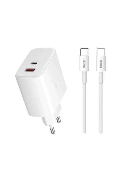 PHİXİ ULTİMATE UPD4325T 27W PD ÇİFT ÇIKIŞLI TYPE-C HIZLI ŞARJ CİHAZI ürün görseli 1
