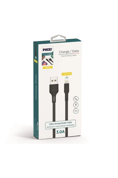 Force Cb431L 3.0A Lightning Usb Hasır Örgü Şarj ve Data Kablosu - Resim 2