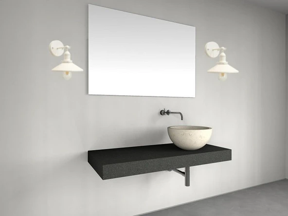 RİOLİGHT RETRO,RUSTİK 2,VİNTAGE BEYAZ 1XE27 DUYLU METAL DUVAR APLİK ŞAPKA ÇAPI:23CM ürün görseli 1