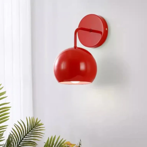 RİOLİGHT RETRO,VİNTAGE,RUSTİK KIRMIZI 1XE27 DUYLU  DUVAR APLİK GLOP ürün görseli 1