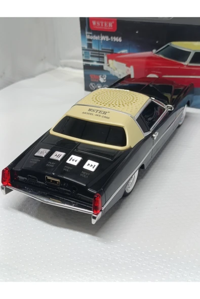 Oyuncak Klasik Araba Kablosuz Bluetooth Hoparlör Speaker Fm Radyo SD Kart USB Müzik Çalar - Resim 5