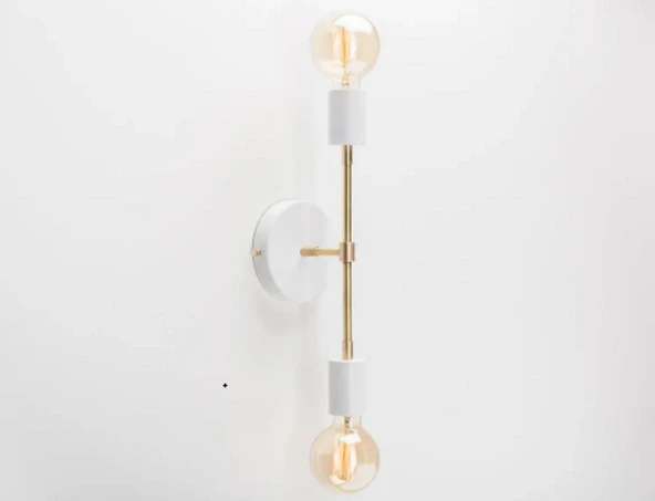 RİOLİGHT RETRO,VİNTAGE,RUSTİK BEYAZ 2XE27 DUYLU METAL AYNA ÜSTÜ DUVAR APLİK ürün görseli 1