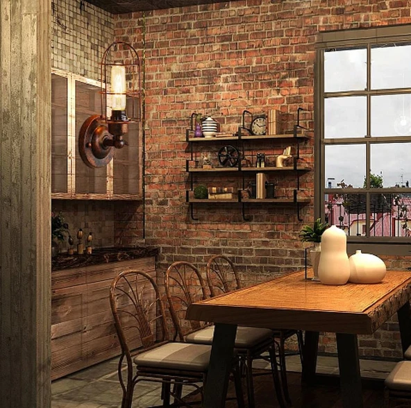 RİOLİGHT BAKIR ESKİTME RETRO,VİNTAGE,RUSTİK 1XE27 DUYLU TEKLİ METAL KAFES DUVAR APLİK ürün görseli 1