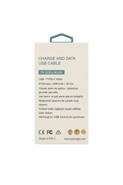 100 Cm Usb Type-C Şarj Ve Data Kablosu 67W(max) Destekler - Resim 3