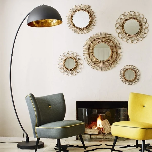 RİOLİGHT RETRO RUSTİK MAFSALLI HAREKETLİ BAŞLIK METAL LAMBADER KÖŞE LAMBASI ŞAPKA ÇAPI:40CM ürün görseli 1