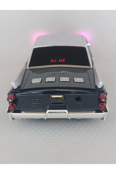 Oyuncak Klasik Araba Kablosuz Bluetooth Hoparlör Speaker Fm Radyo SD Kart USB Müzik Çalar - Resim 3
