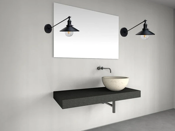 RİOLİGHT RETRO,RUSTİK,VİNTAGE SİYAH 1XE27 METAL DUVAR APLİK ŞAPKA ÇAPI:23CM NOT:1ADET FİYATIDIR ürün görseli 1