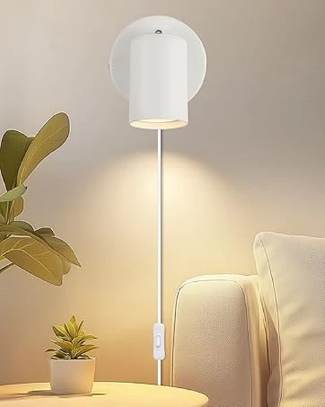 RİOLİGHT MODERN1 BEYAZ1 HAREKETLİ1 BAŞLIK1 GÜN IŞIĞI FİŞLİ,KABLOLU,ANAHTARLI METAL SPOT(AMPÜL DAHİL) ürün görseli 1