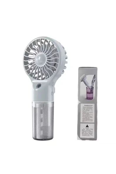 El Tipi Sulu Buharlı Fan Şarjlı Vantilatör Mini Masaüstü El Fan Taşınabilir 4 Kademeli Usb Pervane - Resim 5