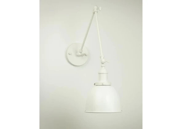 RİOLİGHT VİNTAGE1,RETRO1,RUSTİK1 ÜÇ MAFSALLI HAREKETLİ BAŞLIK 1XE27 METAL BEYAZ AKROBAT DUVAR APLİK ürün görseli 1