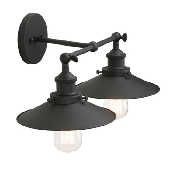 RİOLİGHT VİNTAGE,RETRO RUSTİK 2XE27 SİYAH HAREKETLİ BAŞLIK AYNA ÜSTÜ DUVAR APLİK NOT:1ADET FİYATIDIR - Resim 2