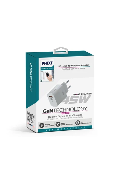 Ultimate UPD4145 45W Pd Çift Çıkışlı Hızlı Şarj Adaptörü - Resim 2
