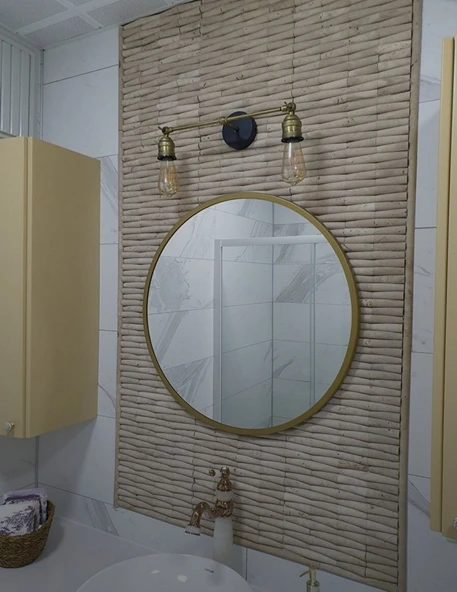 RİOLİGHT RETRO1,RUSTİK,VİNTAGE ESKİTME MAFSALLI 2XE27 DUYLU METAL DUVAR APLİK - Resim 2