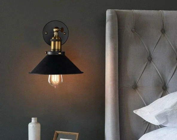 RİOLİGHT VİNTAGE,RETRO,RUSTİK HAREKETLİ BAŞLIK 1XE27 DUYLU HAREKETLİ BAŞLIK METAL YATAK BAŞI APLİK ürün görseli 1