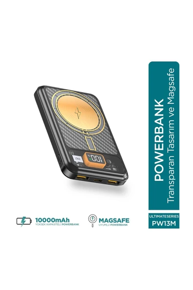 Ultimate Pw13m 10.000mah Wireless Transparan Powerbank - Resim 3