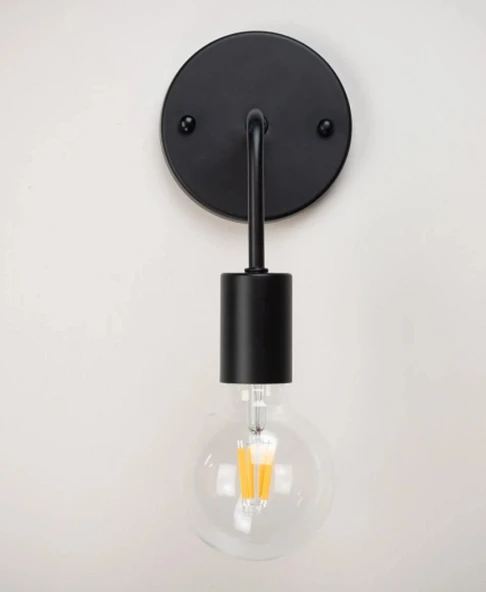 RİOLİGHT RETRO19,RUSTİK,VİNTAGE SİYAH 1XE27 DUYLU METAL DUVAR APLİK ürün görseli 1
