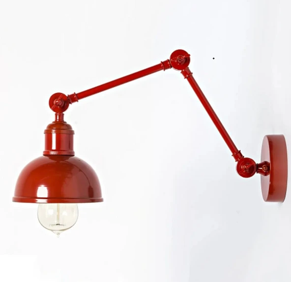 RİOLİGHT MODERN,VİNTAGE,RUSTİK BORDO 1XE27 DUYLU METAL HAREKETLİ BAŞLIK AKROBAT DUVAR APLİK ürün görseli 1