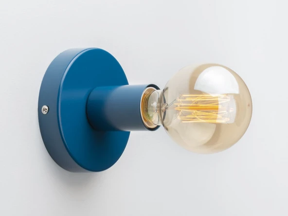 RİOLİGHT RETRO1,VİNTAGE1,MODERN1,RUSTİK MAVİ 1XE27 DUYLU METAL DUVAR APLİK ürün görseli 1