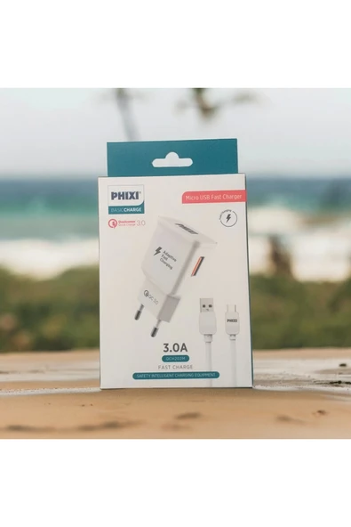 Qch202m 12v/3a Qualcomm 3.0 Micro Usb Kablolu Hızlı Şarj Cihazı - Resim 3