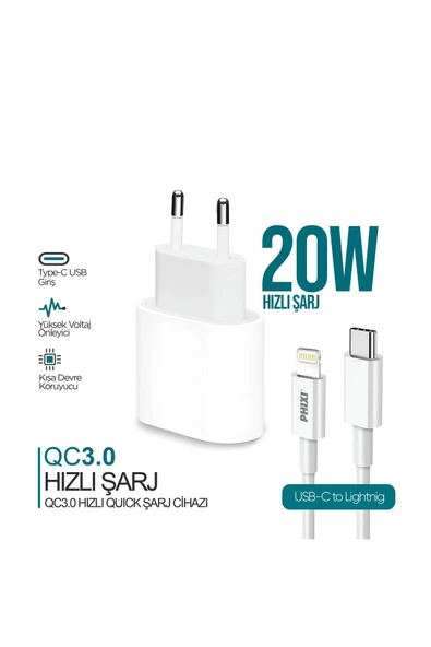 iPhone Şarj Aleti PHİXİ UPD4118L ULTIMATE 20W LIGHTNING HIZLI ŞARJ CİHAZI - Resim 2