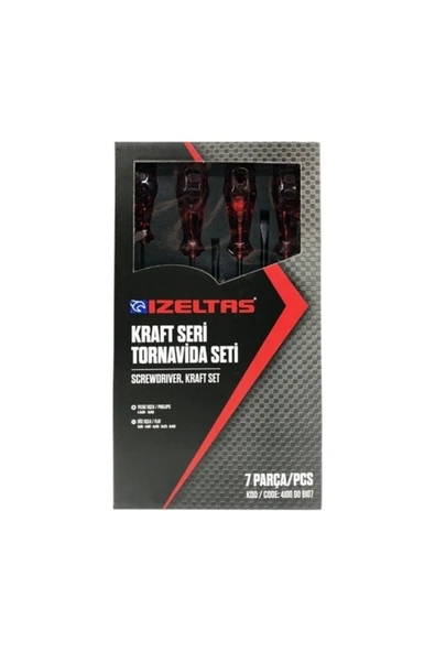 İzeltaş 4100 Yıldız Tornavida Seti Kraft 7 Parça ürün görseli 1