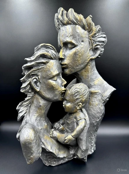 Üçlü Aşık Heykeli Biblo Süs Eşyası Dekoratif ürün görseli 1