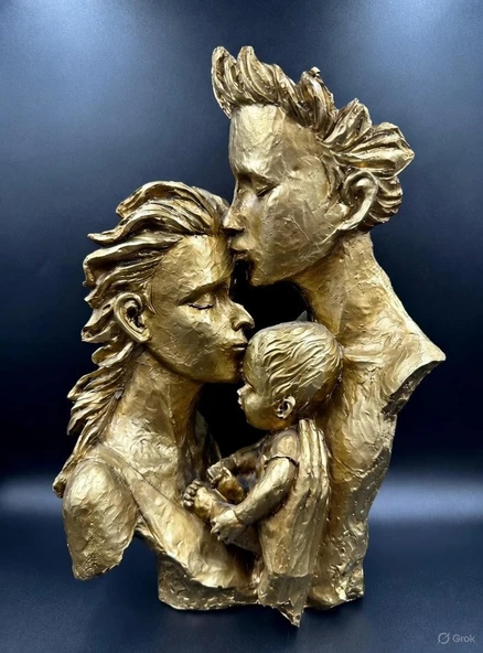 Üçlü Aşık Heykeli Biblo Süs Eşyası - Resim 3