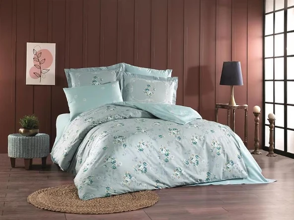 Hobby Tek Kişilik Poplin Nevresim Takımı Martha Mint ürün görseli 1