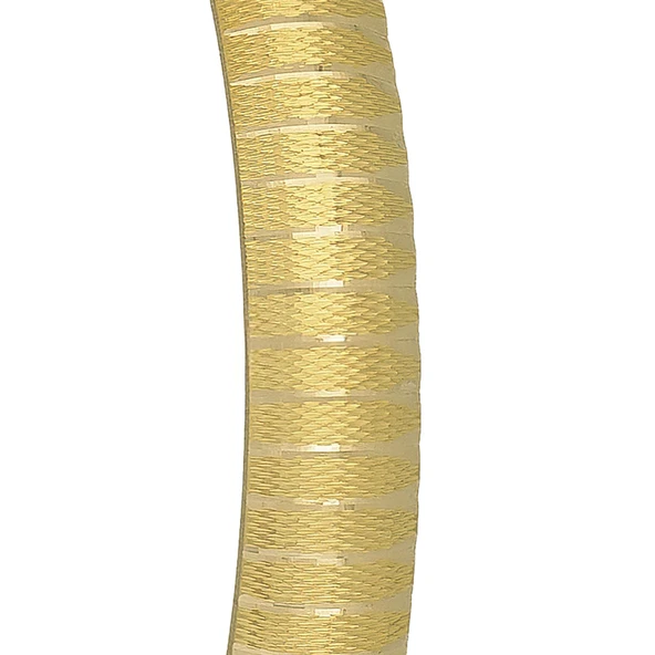 AgaKulche 14 Ayar 5 Gram Çizgili Şarnel Altın Bilezik - Resim 3