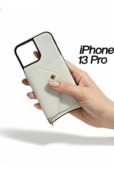 Cep telefonu kılıfı Cüzdanlı Beyaz Deri Görünümlü ürün görseli 1